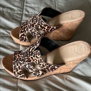 GUESS Leopard Print Wedge Sandals